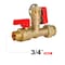 Everflow SWT Tankless Water Heater Kit- Set of 2 Heavy Duty Hot and Cold Isolation Valves w/Cleanouts 3/4" FTGV-ISO34-S-LF - alternate 5