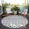 Homeroots 8' Ivory Red And Gray Round Geometric Washable Indoor Outdoor Area Rug 612186 - alternate 8