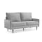 Homeroots 69" Gray Velvet Sofa With Dark Brown Legs 543723 - alternate 7