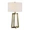 Homeroots 24" Brass Metal Table Lamp With White Drum Shade 524507 - alternate 4