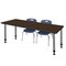 Regency Kee Adjustable Classroom Table W/ 2 Andy Stack Chairs, 66 in W, 30 in L, Neo Walnut MT6630NWAPGY45NV - alternate 1