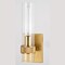 Vaxcel Bari 1 Light Satin Brass Contemporary Wall Sconce with Clear Cylinder Glass W0426 - alternate 10