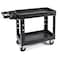 Neiko Utility Cart, 500 Pound Service cart with Wheels, Adjustable Handle Black Plastic Push Cart 53051A - alternate 1