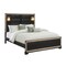Homeroots Black Faux Crystal Bling Wood And Upholstery Lighted King Bed Frame 564718 - alternate 4
