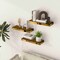 Homeroots Set Of Three Gold Glass Wall Mounted Floating Shelf 643668 - alternate 4