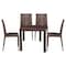 Leisuremod Mace Mid-Century 5-Piece Outdoor Dining Set, Brown MT31C19BR4 - alternate 1