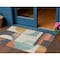 Homeroots 3' X 5' Gray Gold And Salmon Geometric Washable Indoor Outdoor Area Rug 617980 - alternate 1
