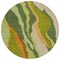 Homeroots 8' Green Beige And Copper Round Abstract Washable Indoor Outdoor Area Rug 600968 - alternate 8