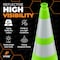 Xpose Safety Traffic Safety Cone, 28 in, Premium PVC, Dual 6 in & 4 in Reflective Collar, Lime Green LTC28-64-1-X - alternate 7