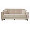 Homeroots 81" Beige Microfiber Sleeper Sofa And Toss Pillows With Brown Legs 607198 - alternate 3