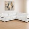 Homeroots White Italian Leather Modular L Shaped Six Piece Corner Sectional With Console 534877 - alternate 1
