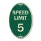 Signmission Speed Regulation Sign Speed Limit 5 Mph, 12 Inch X 18 Inch Architectural Oval, Heavy Gauge Aluminum A-OV-G-1218-22876 - alternate 1