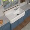 Whitehaus Collection Heritage Front Apron Single Bowl Fireclay Sink with Integral Drainboard and High Backsplash WHQD4220-WHITE - alternate 7