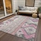 Homeroots 10' X 14' Pink Gray And Ivory Aztec Washable Indoor Outdoor Area Rug 598495 - alternate 8