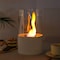 Edendirect 6.5 in. Tabletop Ventless Bioethanol Fireplace, White Round Stainless Steel Burner Cup ZR-601S-W - alternate 6