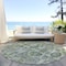 Homeroots 8' Artichoke Green And Fern Green Round Damask Washable Indoor Outdoor Area Rug 588168 - alternate 8