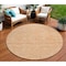 Homeroots 8' Salmon Round Floral Washable Indoor Outdoor Area Rug 607382 - alternate 1