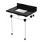 Kingston Brass 30" Black Granite Console Sink with Acrylic Legs, 8-Inch, 3-Hole, Black Granite/Matte Black KVPK30KASQ0 - alternate 1