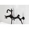 Kingston Brass Two-Handle Wall Mount Bridge Kitchen Faucet with Brass Sprayer, Oil Rubbed Bronze KS2445AXBS - alternate 4