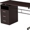 Homeroots 48" Chocolate Wood and Stainless Steel Computer Desk With Three Drawers 723743 - alternate 6