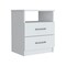 Homeroots 20" White Wood Two Drawer Nightstand 534892 - alternate 14