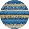 Homeroots 8' Navy Blue Gold And Ivory Round Striped Washable Indoor Outdoor Area Rug 598372 - alternate 7