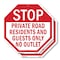 Signmission Stop Private Road Residents and Gue, 6 inch X 6 inch, Plastic Sign, 2PK OC-P-2PACK-6-83 - alternate 1