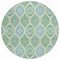 Homeroots 8' Sage Ivory And Teal Blue Round Floral Medallion Washable Indoor Outdoor Area Rug 614631 - alternate 6