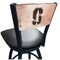 Holland Bar Stool Co 25" Blk Wrinkle Stanford Swivel Bar Stool, Laser Engraved Back L03825BWMedMplAStnfrdBlkVinyl - alternate 1