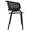 Leisuremod Ervilla Dining Chair in Black Steel Frame with Black Wicker Back and Grey Seat, 4PK ECBL-20BL-GR4 - alternate 10