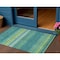 Homeroots 3' X 5' Teal Blue Lime Green And Turquoise Striped Washable Indoor Outdoor Area Rug 614839 - alternate 1