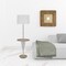Homeroots 61" Chrome Tray Table Floor Lamp With White Square Shade 526308 - alternate 6