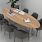Skutchi Designs Oval Conference Table With Power Unit, 48 in W, 120 in L, Ivory HAR-OVL-48X120-DOU-K458-ESIL - alternate 9