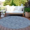 Homeroots 8' Navy Blue And Ivory Round Geometric Washable Indoor Outdoor Area Rug 602385 - alternate 7