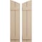 Ekena Millwork Rough Sawn 2 Board Joined Board-n-Batten w/Elliptical Top Faux Wood Shutters, 11W x 42H, PR SHUBJL11X42RSPR - alternate 1