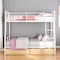 Homeroots White Full Over Queen Contemporary Metal Bunk Bed With Drawers 590300 - alternate 1