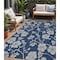 Homeroots 5' X 8' Navy Blue And Gray Floral Washable Indoor Outdoor Area Rug 600025 - alternate 1