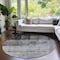 Homeroots 8' Round Gray Round Ombre Washable Non Skid Indoor Outdoor Area Rug 563642 - alternate 9