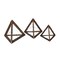 Homeroots Set of Three Bronze Metal Pyramid Tabletop Sculptures, 3PK 574097 - alternate 1