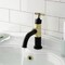 Kingston Brass One-Handle Single-Hole Bathroom Faucet with Push Pop-Up Drain, Matte Black/Polished Brass KS2822CG - alternate 4