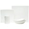 Homeroots White Four Piece Square Bone China Dinnerware Set 483490 - alternate 4