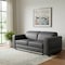 Homeroots 71in Dark Gray and Silver Italian Leather Loveseat 720479 - alternate 10