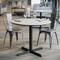 Flash Furniture 36" RD Tabletop, Seamless Surface Technology, White Faux Marble, 30" x 30" Black Table Height X-Base ST-RD36-WHMAR-T3030-GG - alternate 7