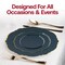 Smarty Had A Party Navy w/Gold Rim Round Blossom Plastic Dinnerware  Set (120 Dinner Plates+120 Salad Plates), 240PK 4840NG-VP-CASE - alternate 11