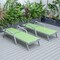 Leisuremod Marlin Patio Chaise Lounge Chair with Armrests in Grey Aluminum Frame, Green, 2PK MLAGR-77G2 - alternate 10