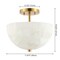 Jonathan Y Celine 11.88" 2-Light Modern Contemporary Alabaster/Iron Inverted Dome LED Semi Flush Mount, White Ma JYL1205A - alternate 11