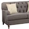 Homeroots 61in Dark Gray And Brown Linen Curved Loveseat and Toss Pillows 515694 - alternate 5