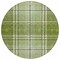 Homeroots 8' Green Black And Ivory Round Plaid Washable Indoor Outdoor Area Rug 596335 - alternate 7