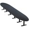Skutchi Designs 22ft Conference Table With Power Unit | 20 Person Modular Oval Meeting Table | Harmony Series HAR-OVL-48X264-T.BK-U999ST19-NA - alternate 1