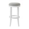 Homeroots 30" Gray And Antiqued White Solid Wood Swivel Backless Bar Height Bar Chair 524529 - alternate 4